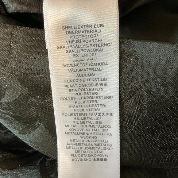 Adrianna Papell Black Tuxedo Cocktail Dress SZ 10 Metallic Floral Fit and Flare - Picture 10 of 13